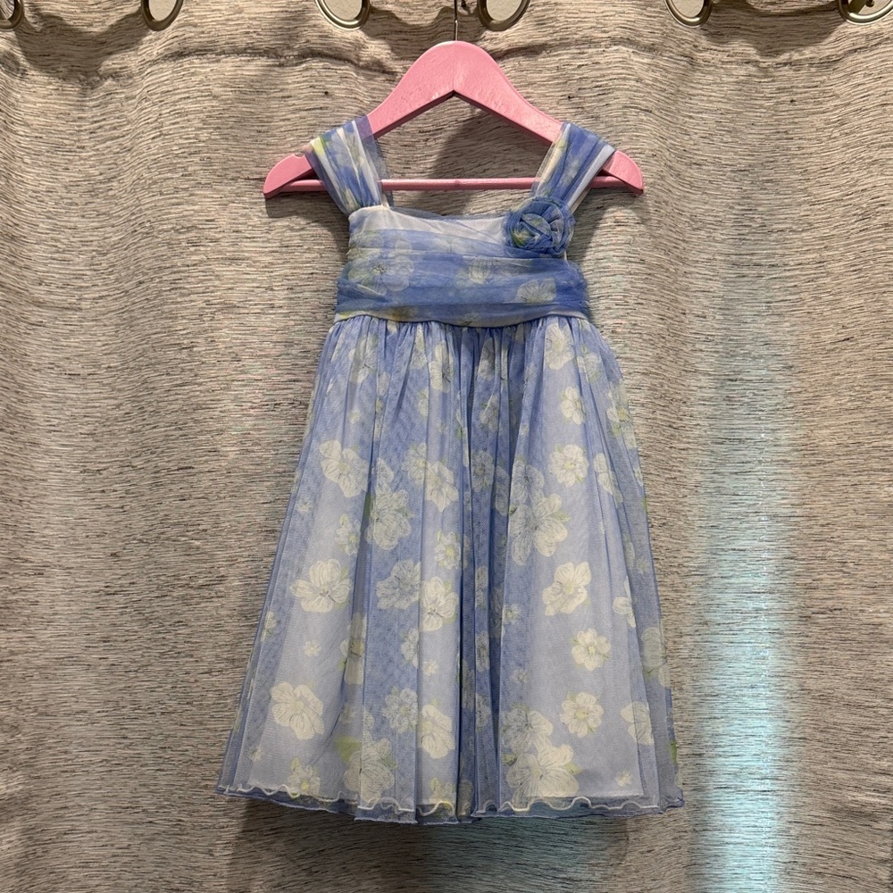 🚨2/$10🚨Bonnie Jean Blue and White Floral Dress